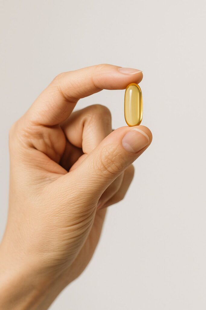Vitamin A Benefits for Immunity · Foods, Deficiency, and Guide 4 Hand holding vitamin A capsule