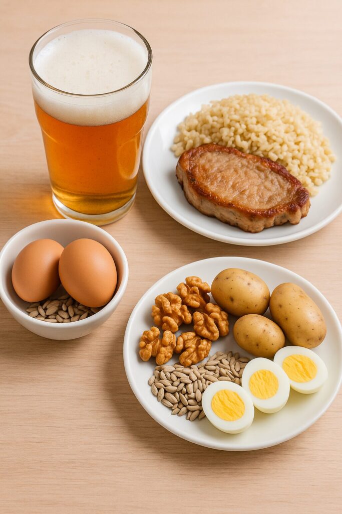 Beer and food related to vitamin B1 needs