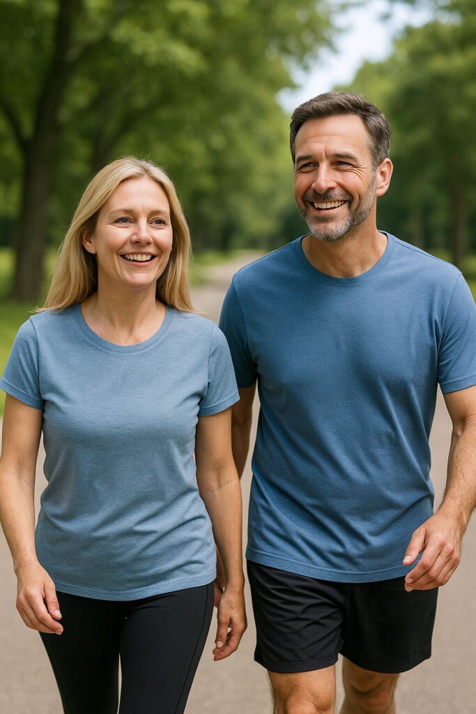 Daily Walking in Your 40s·Health Benefits of an Exercise Habit 2 A couple walking for exercise