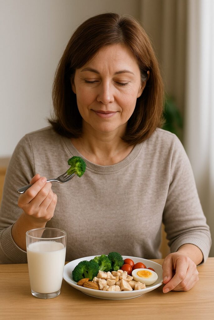 Dietary Adjustments for Women’s Hormonal Changes 2 A woman following a protein-rich diet