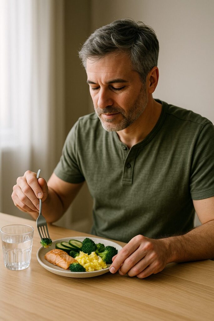 Weekend Meal Reset with One Natural Food Diet 2 Man eating a natural whole-food meal