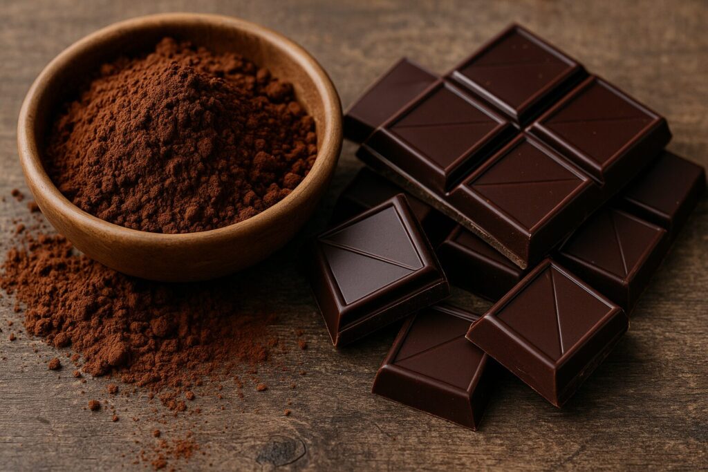 cacao and dark chocolate