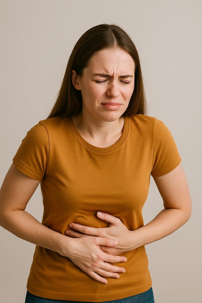 Managing Irritable Bowel Syndrome · Lifestyle and Diet Tips 2 woman suffering from irritable bowel syndrome