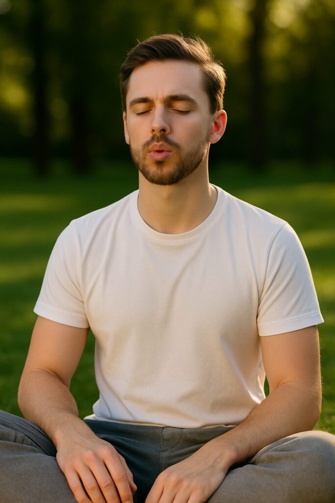 Short and Effective Breathing Techniques: From 4-7-8 Breathing to Box Breathing 2 man practicing 4-7-8 breathing