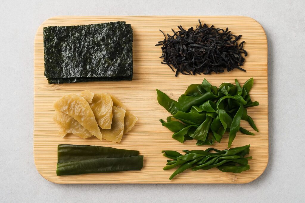 Seaweed Guide · Differences and Culinary Uses of Nori, Wakame, Kelp, and Hijiki 2 nori wakame kelp and hijiki seaweed